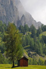 Beautiful Scene in the Dolomites, Alta Badia, Italy.
