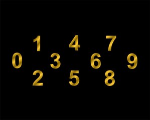 złote liczby 0-9 © Paweł Żmich