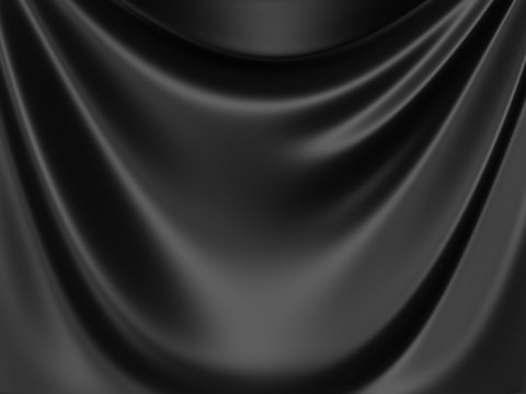 Reveal cloth black silk stage background fabric Vector Image