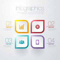 Modern infograph with four steps or options