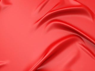 Red fabric texture folds background