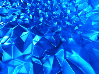 Blue Metallic Silver Triangle Poligon Pattern Background