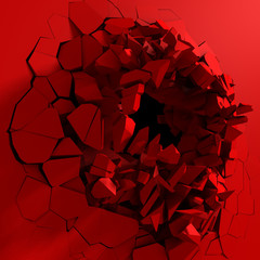 Red destruction abstract explosion background