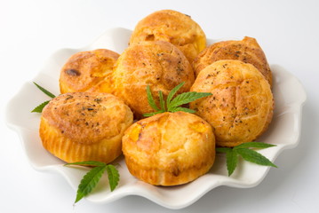 Cannabis cupcake muffins on a plate