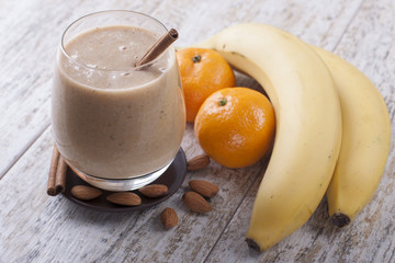 Smoothie of banana and tangerine