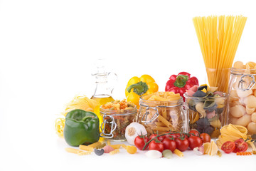 assorted raw pasta