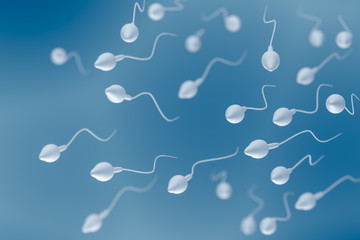 Sperm cells 3D rendered illustration.