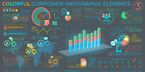Colorful Corporate Infographic Elements