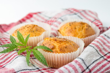 Marijuana cupcake muffins on a plate