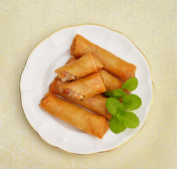 Fried Chinese Traditional Spring rolls food