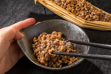 藁入り納豆　Natto Japanese foods