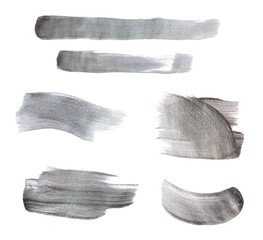Set of gray paint strokes
