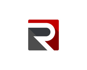 Letter R Square Logo Design Element