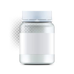 Realistic glass jar with with jam, configure or honey. Food bank.Transparent banks. Empty containers vector illustration. Mock up mason jar with design label or badges