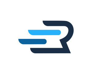 Letter R Wing Logo Design Element