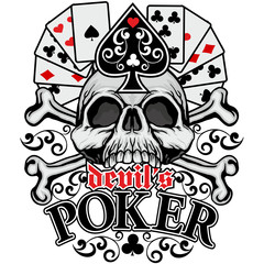 grunge skull coat of arms