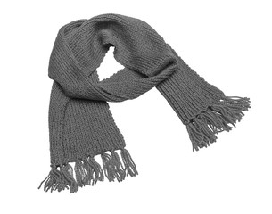 Gray scarf on a white background.