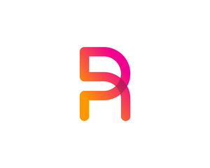 Letter R Modern Line Logo Design Element