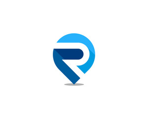Letter R Pin Point Logo Design Element