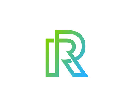 Letter R Infinity Line Logo Design Element