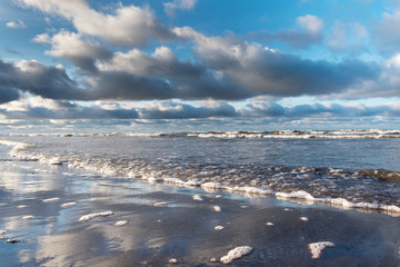 Cold Baltic sea in autumn time.