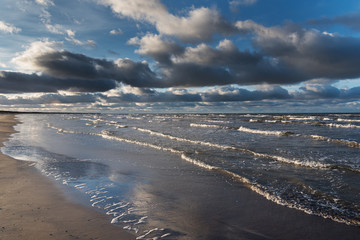 Cold Baltic sea in autumn time.