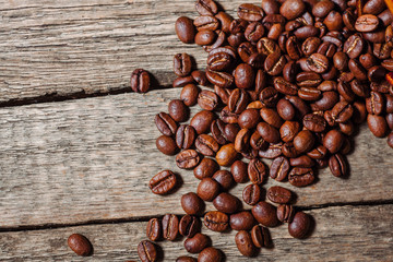 Coffee on grunge wooden background