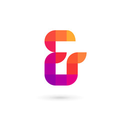 Symbol & and ampersand mosaic logo icon design template elements