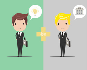 Business man partnership contract concept.