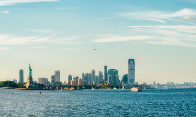 Fototapeta na wymiar Manhattan view from the ferry to Staten Island., New York City , USA. picture.