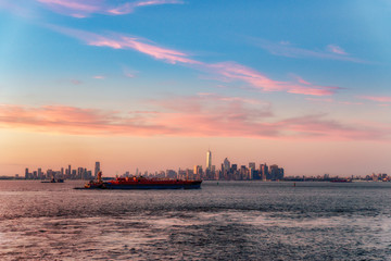 Manhattan view from the ferry to Staten Island., New York City , USA. picture.