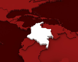 Fototapeta premium colombia map 3D illustration