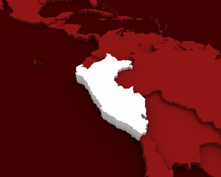 peru map 3D illustration