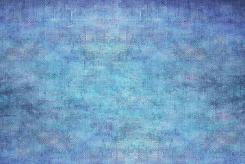 Abstract  blue oil paint background with brush strokes on canvas texture. Art concept.