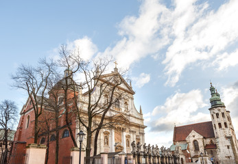 Fototapeta na wymiar Krakow, Saints Peter, Paul and St. Andrew's Church