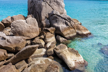 Big rocks on the beach