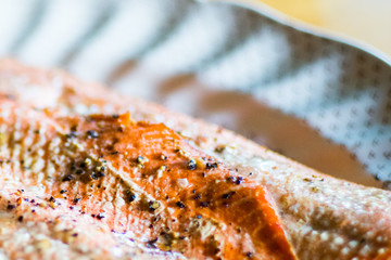 Salmon on plate