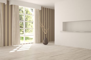 White empty room. Scandinavian interior design