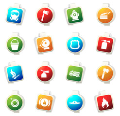 Fototapeta premium Fire brigade icons set