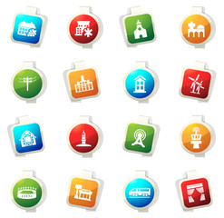 Infrastucture of the city icons set