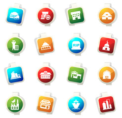 Infrastucture of the city icons set