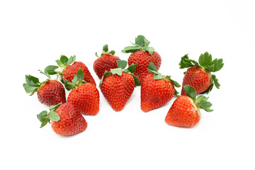 Group of fresh Strawberry on white background