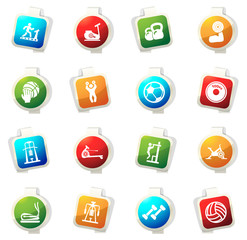 Sport equipment icons set