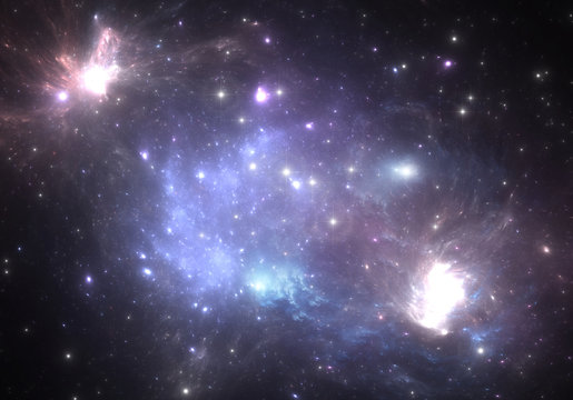 Space background with nebula and stars. Illustration, for use with projects on science, research, and education.