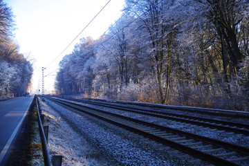 Obraz premium Winterlandschaft mit Raureif