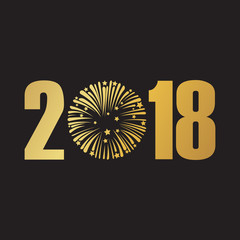 Fototapeta premium happy new year 2018 black