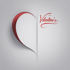 paper heart - valentine's day  - 3D romantic card / background ( love , valentine ) - 132149528