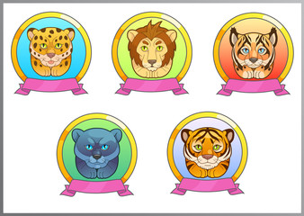 Naklejka premium set cartoon illustration of funny cats
