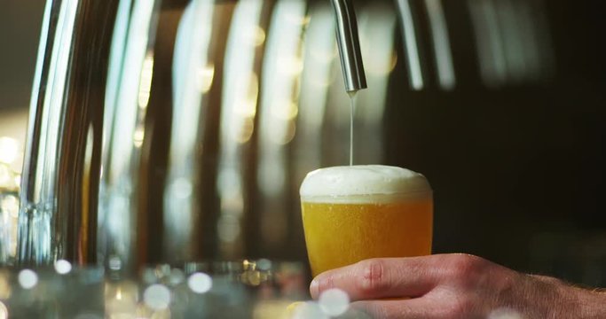 craft beer and traditional Irish pubs. macro bubbles, craft lager perfectly pinned professional dowel. pubs and bars. freshness and refreshing beverages
