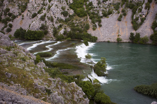 Krupa river canyon landscape in Croatia